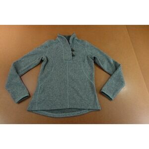 The North Face Womens Small Green Crescent Ridge Shawl Collar Fleece Sweater